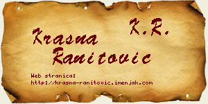 Krasna Ranitović vizit kartica